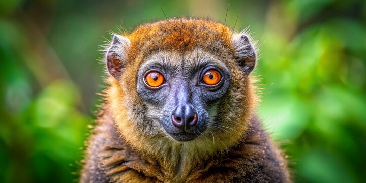 Alaotra Bamboo Lemur: Minimalist Portrait of a Prosimian