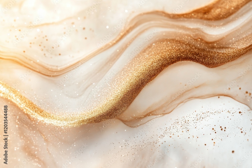 Poster elegant swirls of gold and cream create a mesmerizing abstract composition with a touch of sophistic