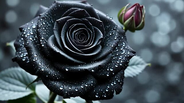 Black rose blooms