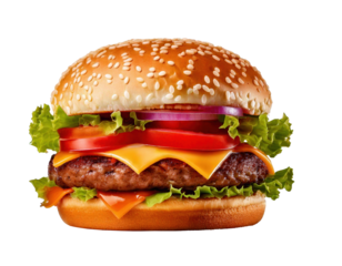 delicious burger isolated transparant background
