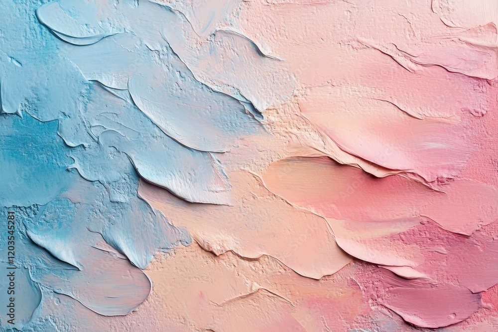 Poster soft hues blend seamlessly in a textured backdrop that evokes tranquility and serenity in an artisti