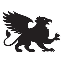 black and white griffin silhouette