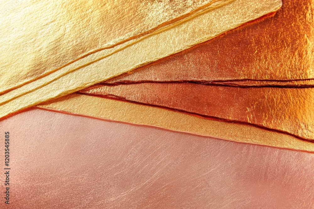 Poster layers of shimmering gold and warm copper hues artfully arranged to create a luxurious abstract text