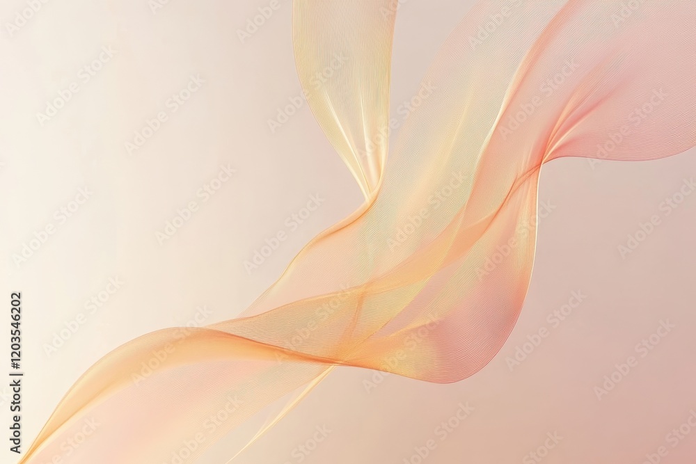 Poster beautiful flowing fabric creating a sense of tranquility and elegance in soft pastel tones. generati
