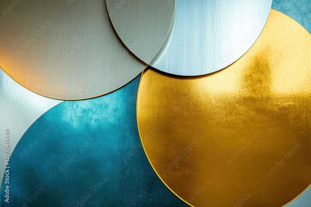 Aufkleber circles of reflection and harmony bring warmth and tranquility to a contemporary space with rich tex