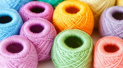 Colorful Yarn Balls Close Up Photography