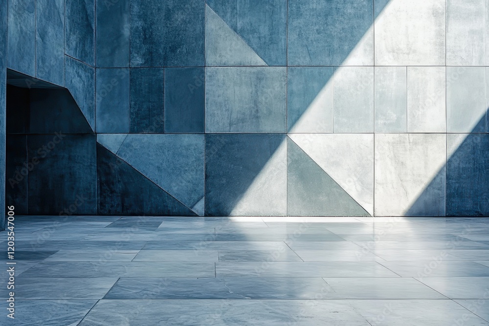 Aufkleber modern architectural marvel showcasing sleek concrete textures and light patterns in a minimalist sp
