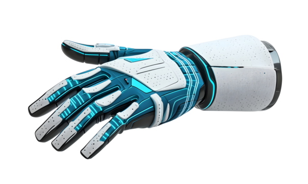 Robotic hand offering handshake, futuristic studio, technology background, AI concept - Powered by Adobe