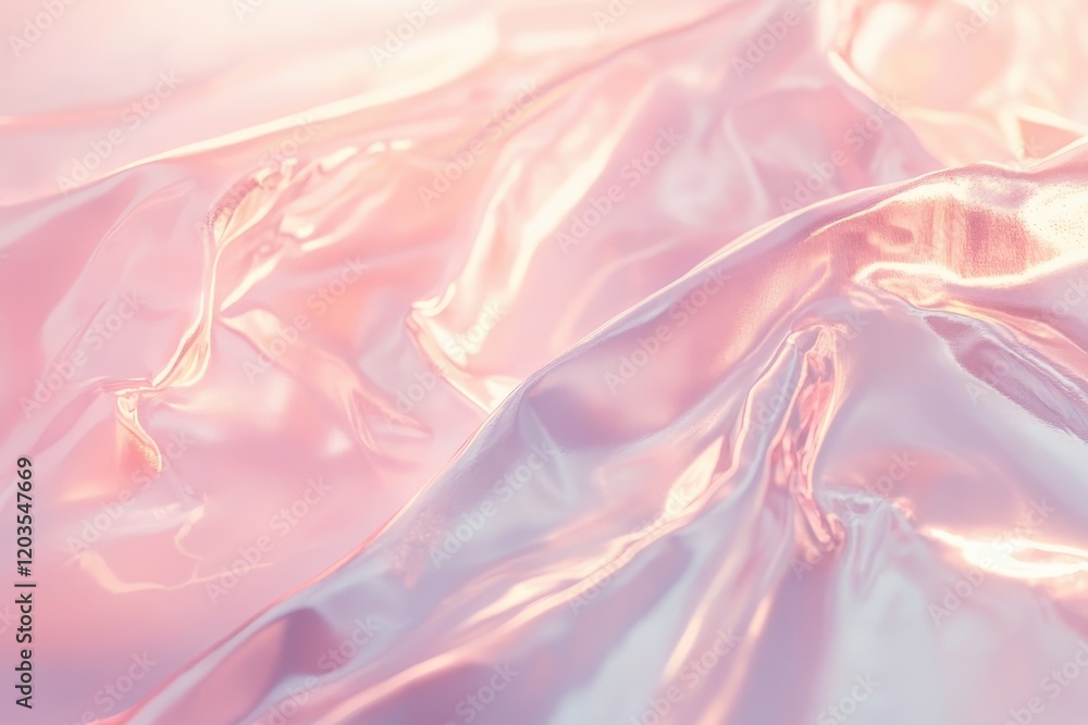 Poster Delicate layers of shimmering pastel hues create a mesmerizing visual experience in soft sunlight. Generative AI