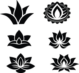 Fototapeta premium set of black and white icons