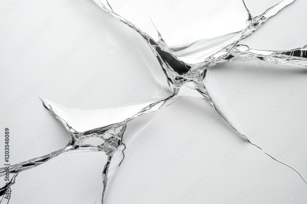 Poster shattered reflections create an intricate web of fractured elegance on a pristine surface. generativ