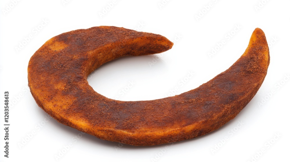 Poster unique curved food item with a rich texture and color, isolated on a plain background for culinary u