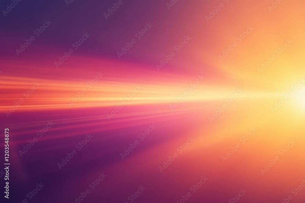 Poster vibrant hues of sunset blend across the horizon, creating an ethereal display of color and light at 