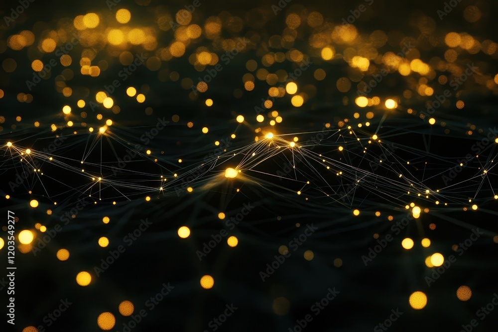 Poster sparkling lights weave a luminous tapestry against a dark backdrop, creating an enchanting visual ex