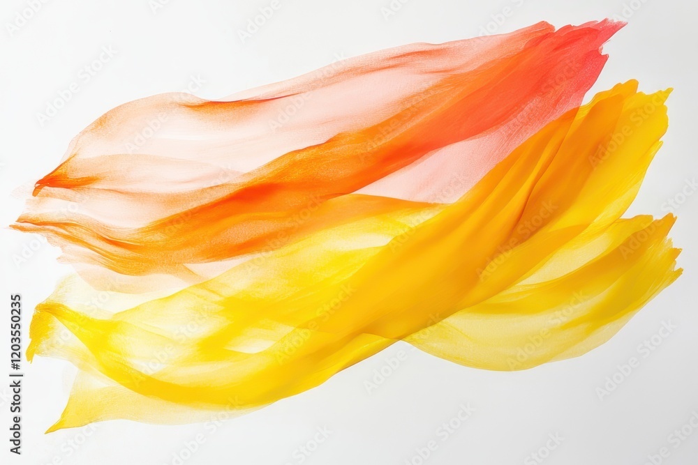Poster vibrant swirls of orange and yellow dance across a blank canvas, blending gracefully in an artistic 