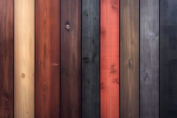 Burnt and Painted Wooden Planks with Red and Black Texture