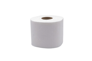 Roll of white kitchen paper tissue towel isolate. transparent background