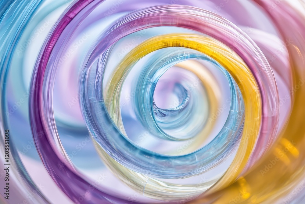 Poster colorful spirals create a mesmerizing pattern of light and shadow in a whimsical artistic display. g