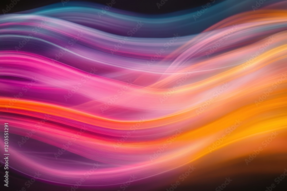 Poster flowing waves of vibrant colors dance gracefully across a dark background in an artistic display of 