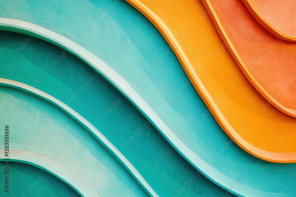 Poster colorful abstract waves create a mesmerizing visual experience in a modern art installation. generat