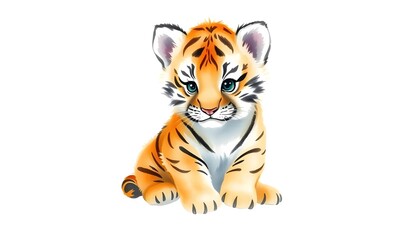 Adorable Tiger Cub Illustration