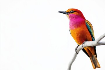 Obraz premium Vibrant Rainbow Bird Perched on Branch