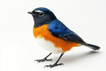 Fototapeta premium Vibrant blue, orange, and white bird