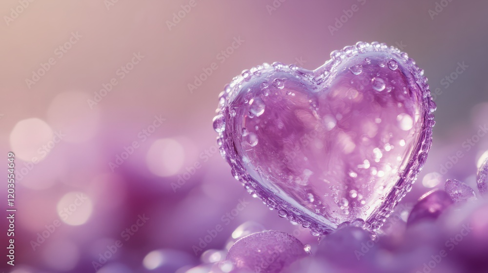 Poster soft background with a minimalist heart-shaped light glow in the middle