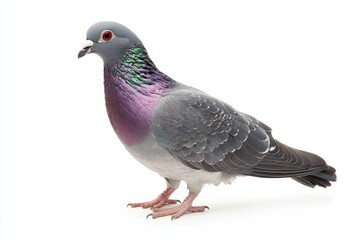 Fototapeta premium Elegant gray pigeon with iridescent feathers.