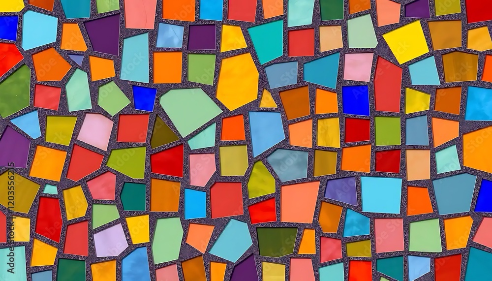 Poster Abstract Colorful Mosaic Glass Pattern Design