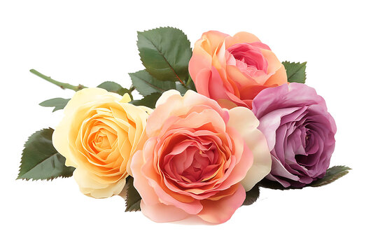 bouquet of roses isolated on white background PNG.AI GENERATED - Powered by Adobe