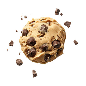 Delicious chocolate chip cookie dough scoop.