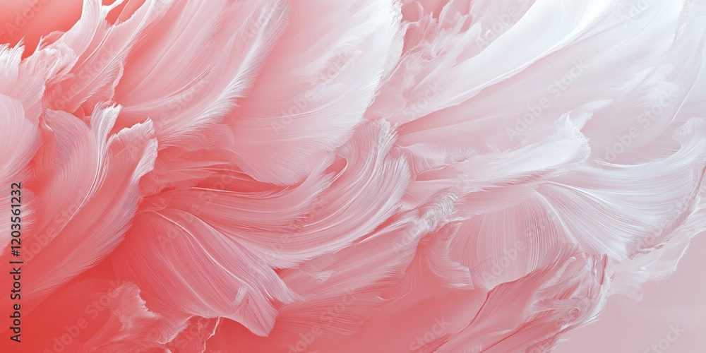 Poster abstract background with desserts and sweets and detailed feather-like textures in monochromatic ton
