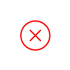 Circle Symbol Inside X Mark Red cross Flat Icon