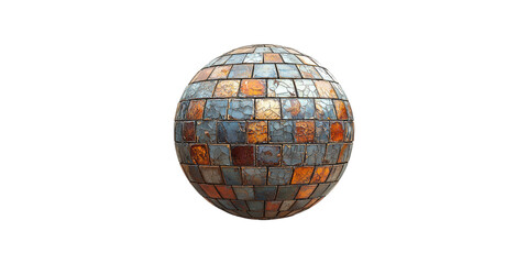 Obraz premium Mosaic sphere with earthy tones isolated on transparent background