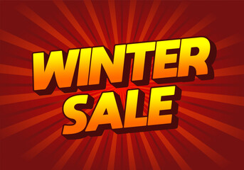 Winter sale. Text effect for social media promotion ads