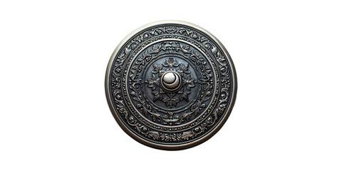 Ornate medieval shield design isolated on transparent background