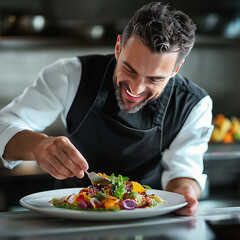Chef Crafting Culinary Artistry