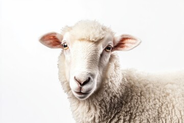 Obraz premium Portrait of a fluffy white sheep