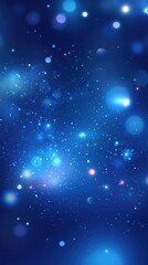 Fototapeta premium Sapphire blue glitter with bokeh lights on royal blue background