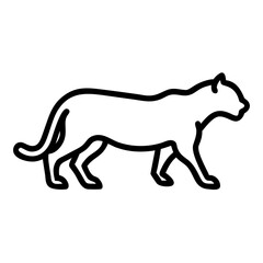 Obraz premium Simple Black Panther Outline Silhouette Clipart