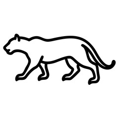 Obraz premium Simple Black Panther Outline Silhouette Clipart