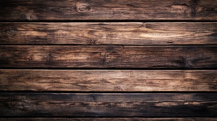 Fototapeta premium Closeup of weathered brown wooden surface with natural grain pattern