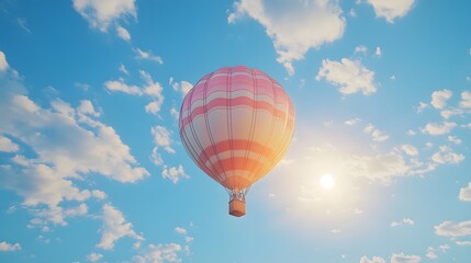 Fototapeta premium Colorful Hot Air Balloon in a Blue Sky