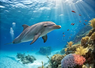 Bottlenose Dolphin Stock Photo: Underwater Wildlife Photography