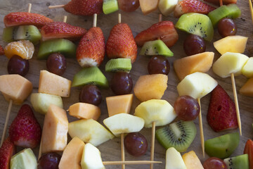 mixed fruit skewers