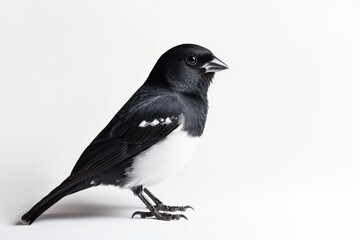 Obraz premium Black-and-white bird on white background