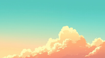 Warm Sunrise Sky with Clouds