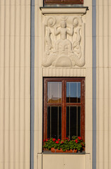 Historic building with a window, Mohelnice, Czech republic
