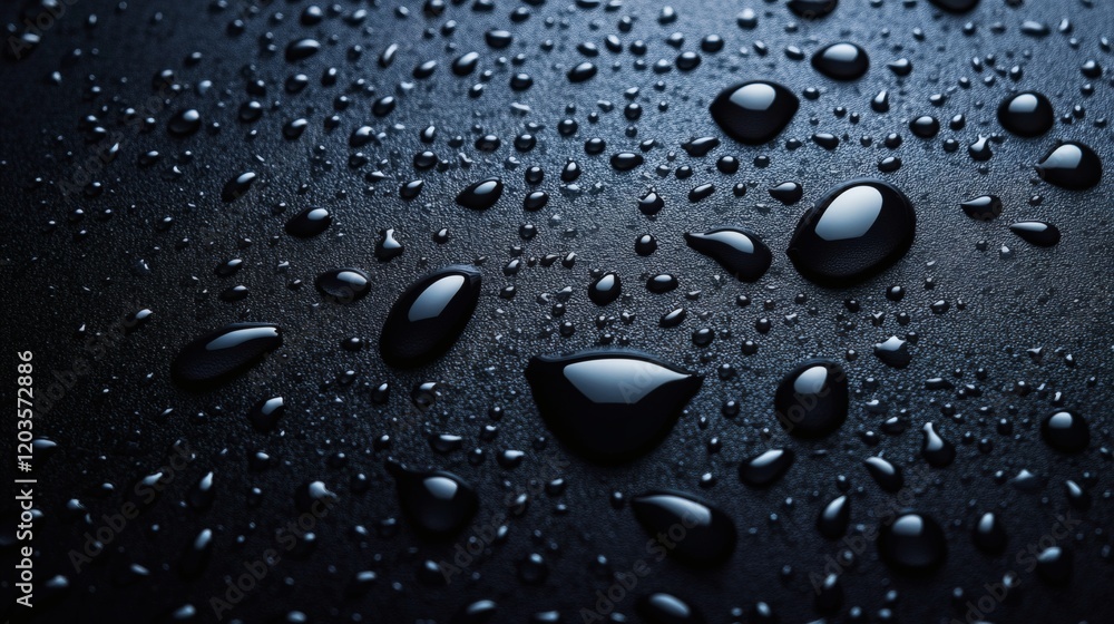 Aufkleber realistic droplets of water a dark grey background highlighting the glossy texture of fresh dew on a
